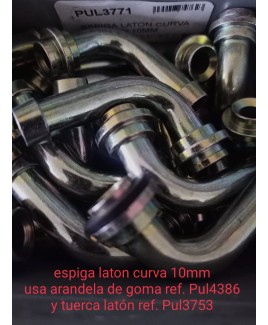 ESPIGA LATON CURVA 1/2" TUBO 10MM